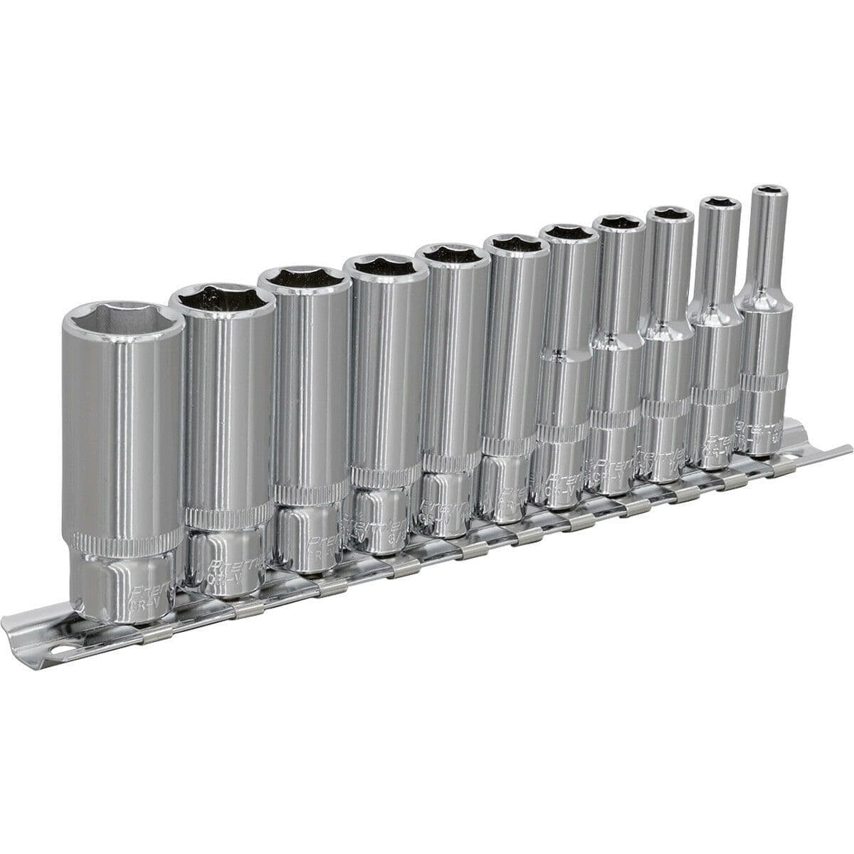 11 PACK DEEP Socket Set 1 4" Imperial Square Drive 6 Point Sockets TORQUE