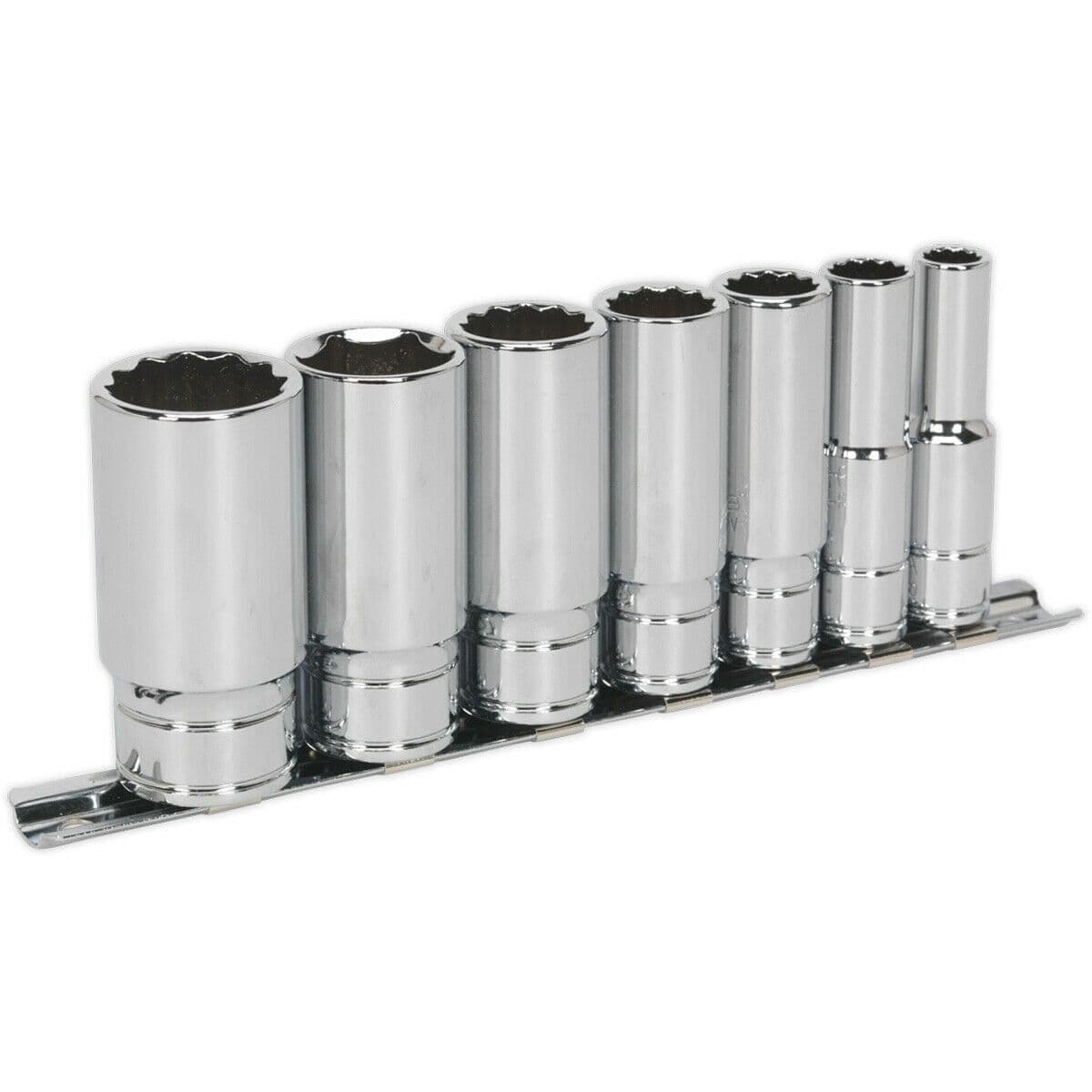 7 PACK DEEP Whitworth Socket Set 3 8" Imperial Square Drive 12 Point TORQUE