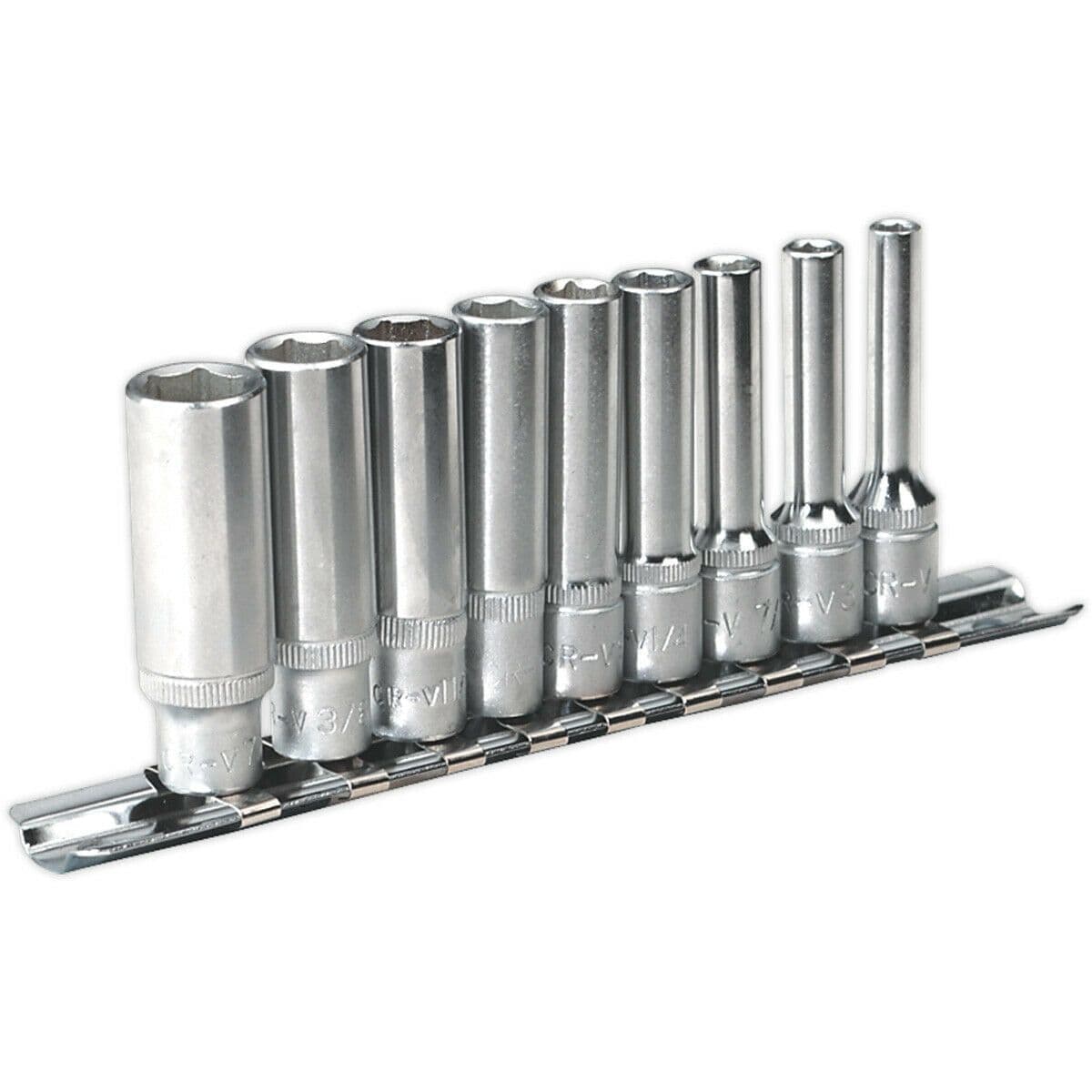 9 PACK DEEP Socket Set 1 4" Imperial Square Drive 6 Point WallDrive High Torque