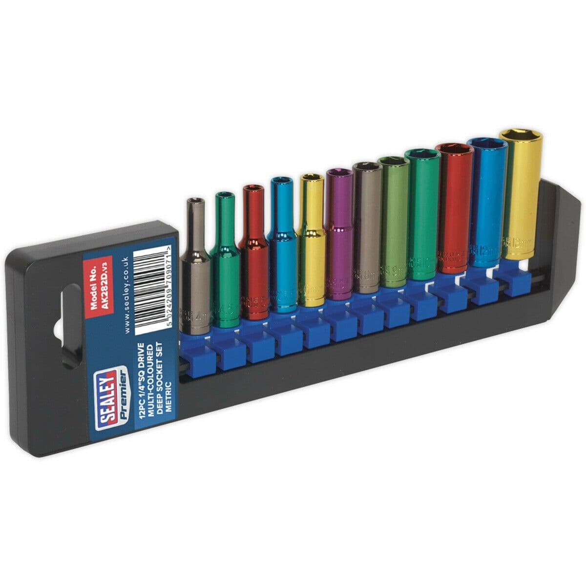 12 PACK DEEP Socket Set 1 4" Metric Square Drive 6 Pt WallDrive