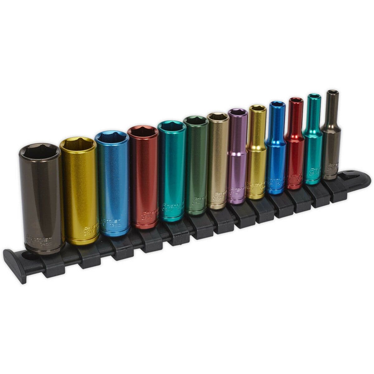 13 PACK DEEP Socket Set 1 4" Metric Square Drive 6 Pt WallDrive