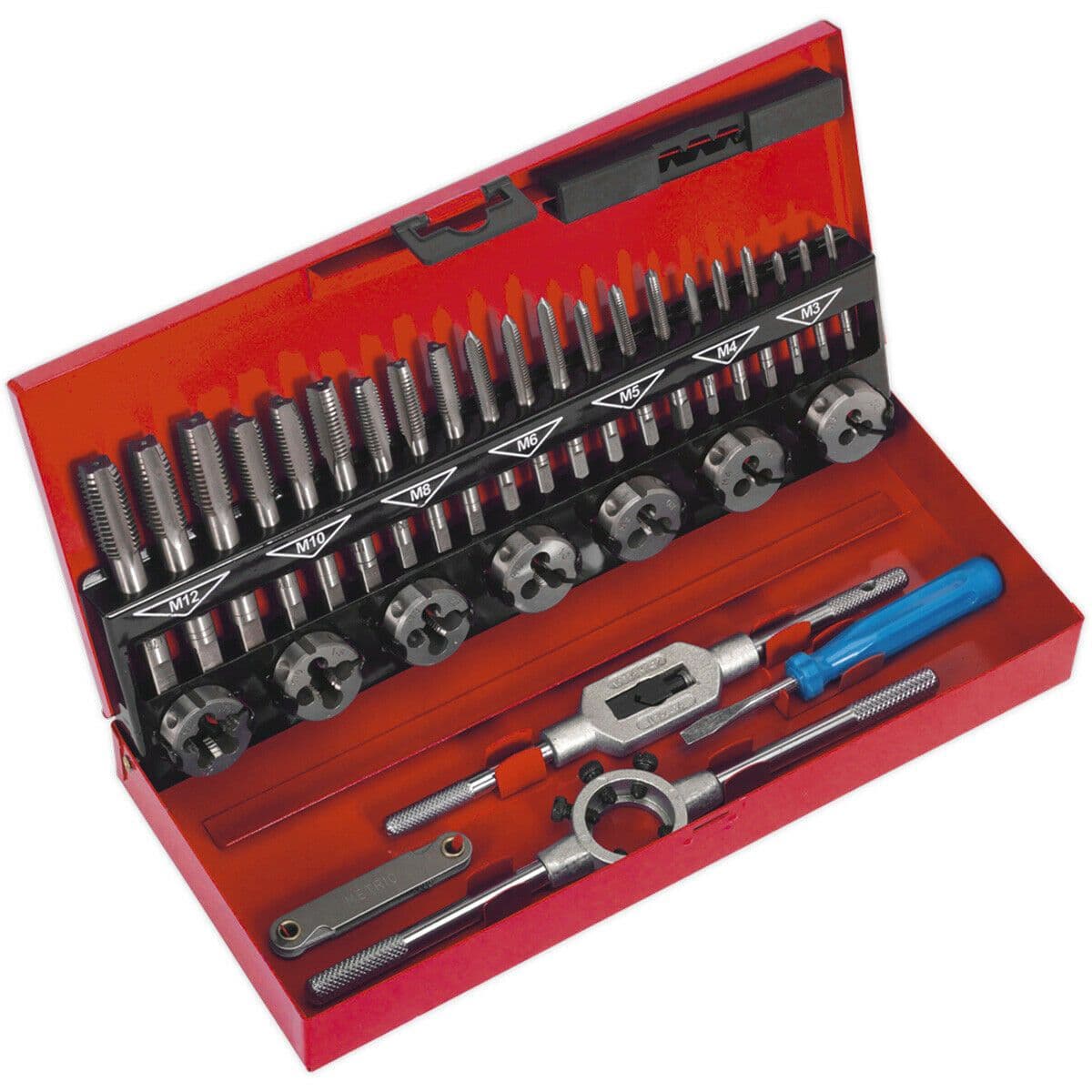 32pc Metric Tap & Split Die Set M3 to M12 Manual Bar & Socket Threading Tool