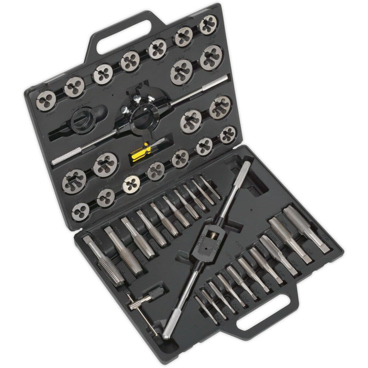 45pc Imperial Tap & Split Die Set 1 4" to 1" Manual Bar & Socket Threading