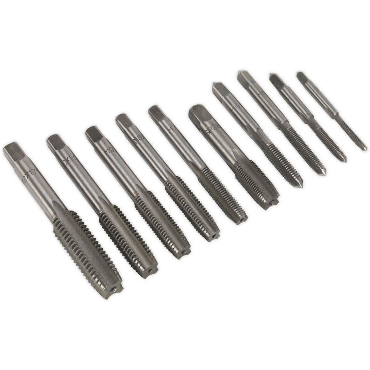 10pc Metric Tap Set - M3 to M12 - TUNGSTEN Socket Threading / Tapping Bit Kit