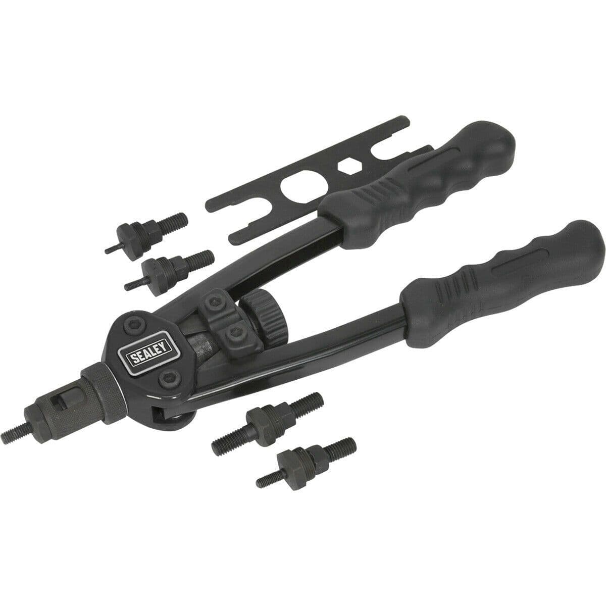 Heavy Duty Short Arm Threaded Nut Riveter Adjustable Nozzle Compact Rivet Gun