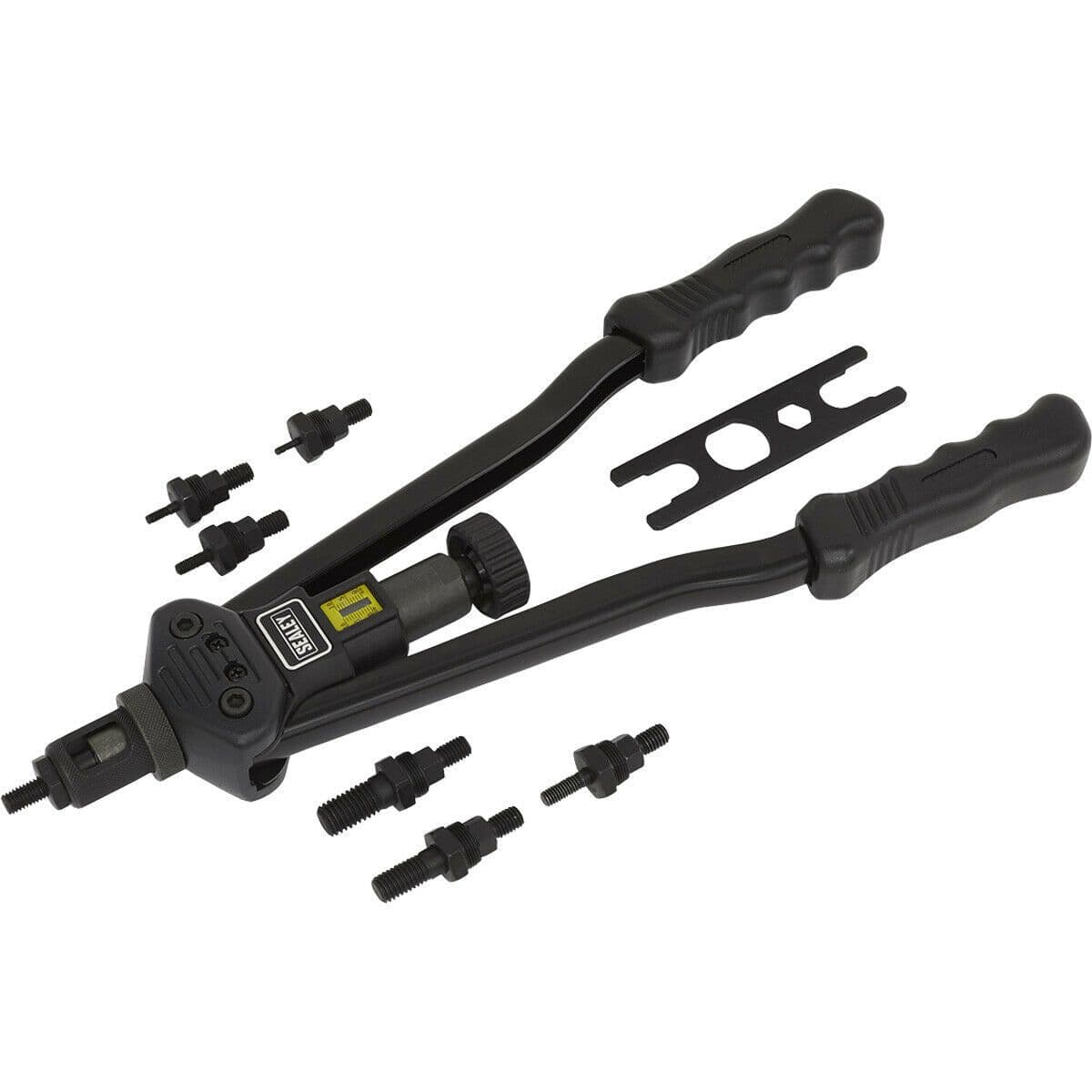 Heavy Duty Long Arm Threaded Nut Riveter - Adjustable Nozzle 410mm Reach Rivet