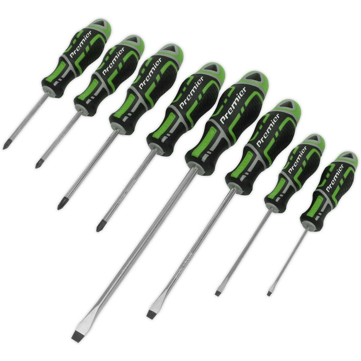 8 PACK Premium Soft Grip Screwdriver Set Slotted & Phillips Various