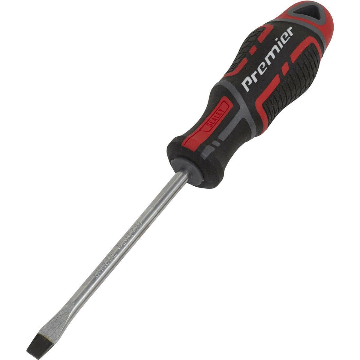 PREMIUM Slotted 6 x 100mm Screwdriver - Ergonomic Soft Grip - Magnetic Tip