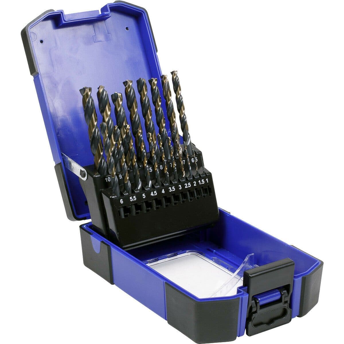 19 Piece HSS Tri Point M2 Drill Bit Set 1mm to 10mm Sizes Self Centring Tip