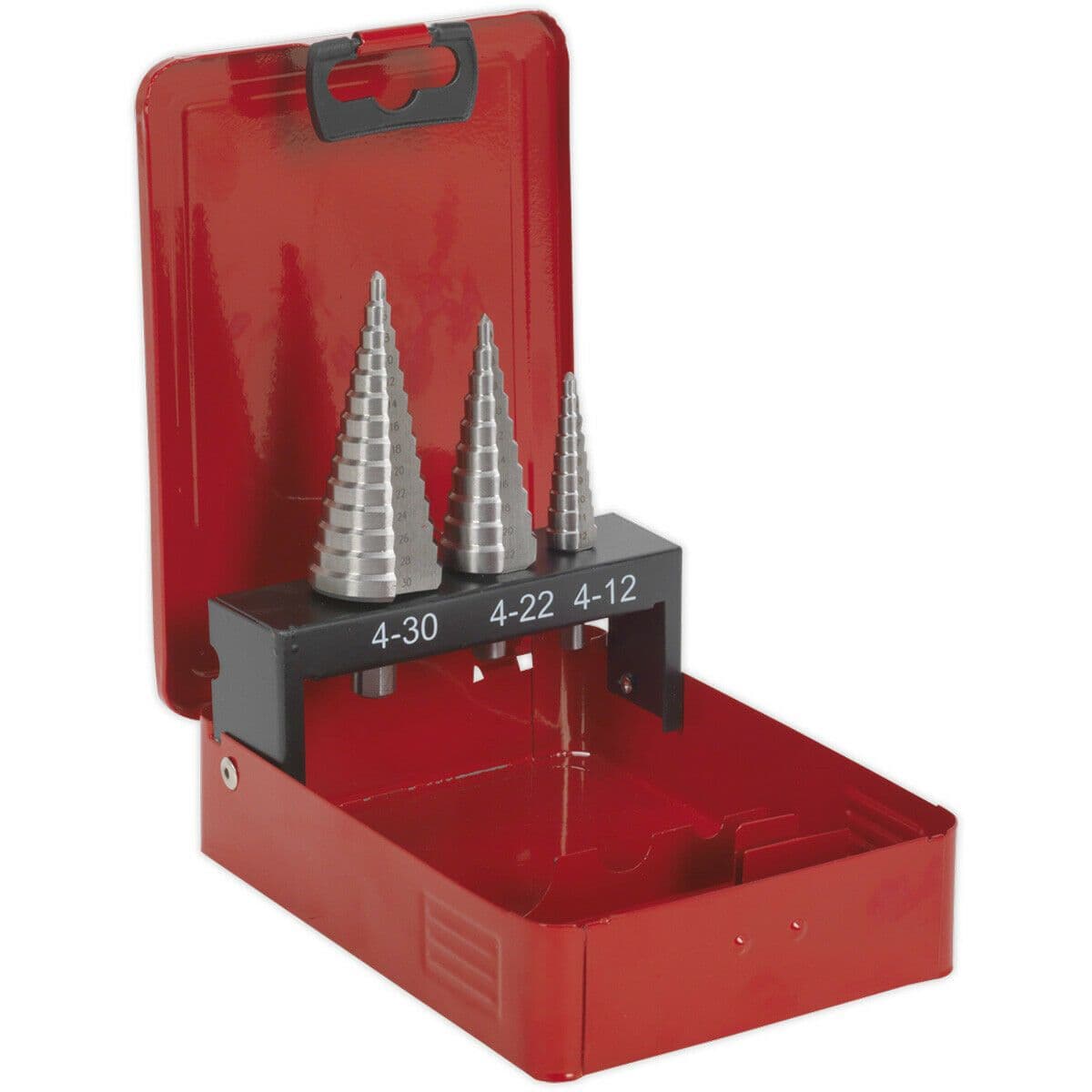 3 Piece HSS M2 Double Flute Step Drill Bit Set 3 Sizes Precision Hole Drill