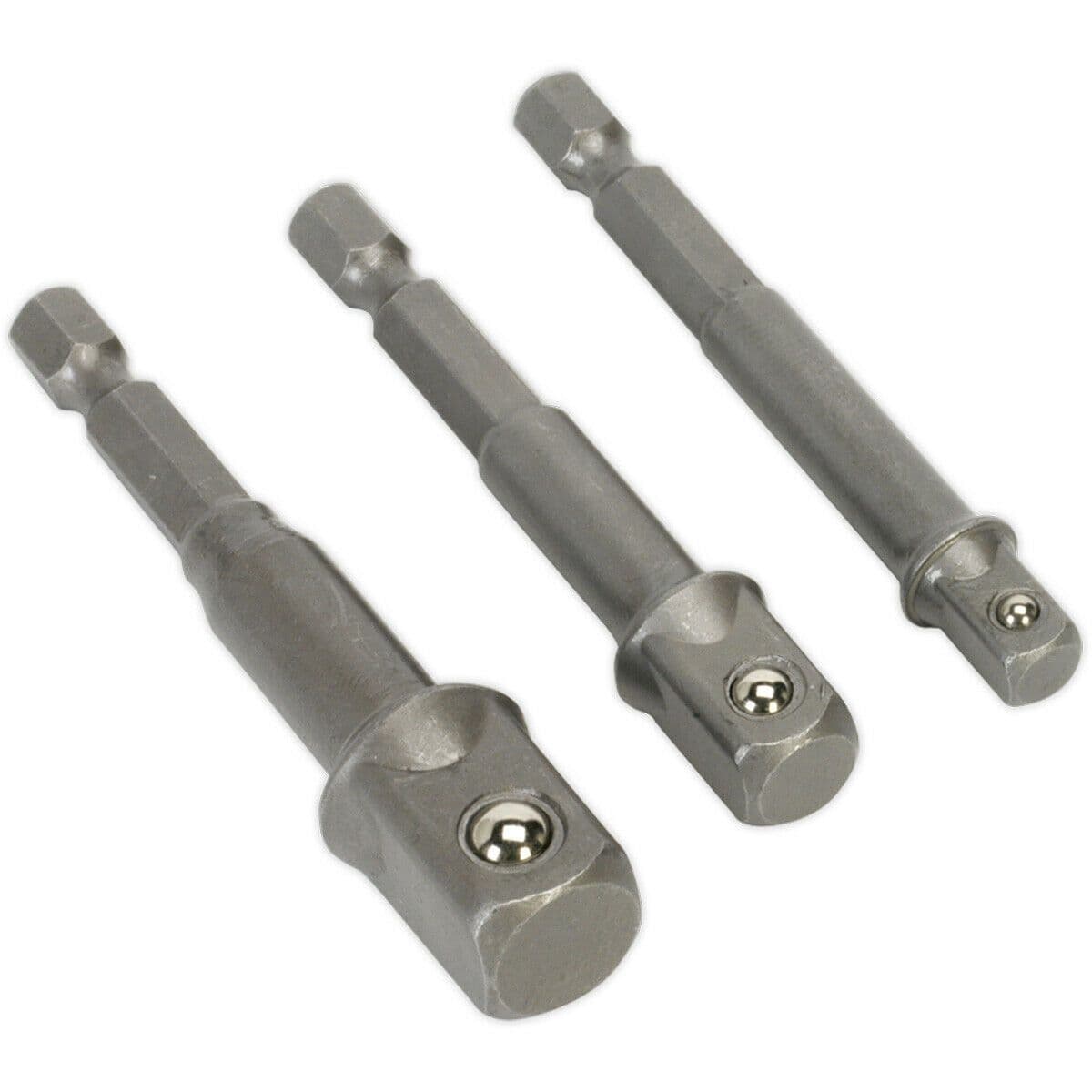 3 PACK 1 4" Hex Chuck to Socket Adapter Converters Power Drill Square Drive