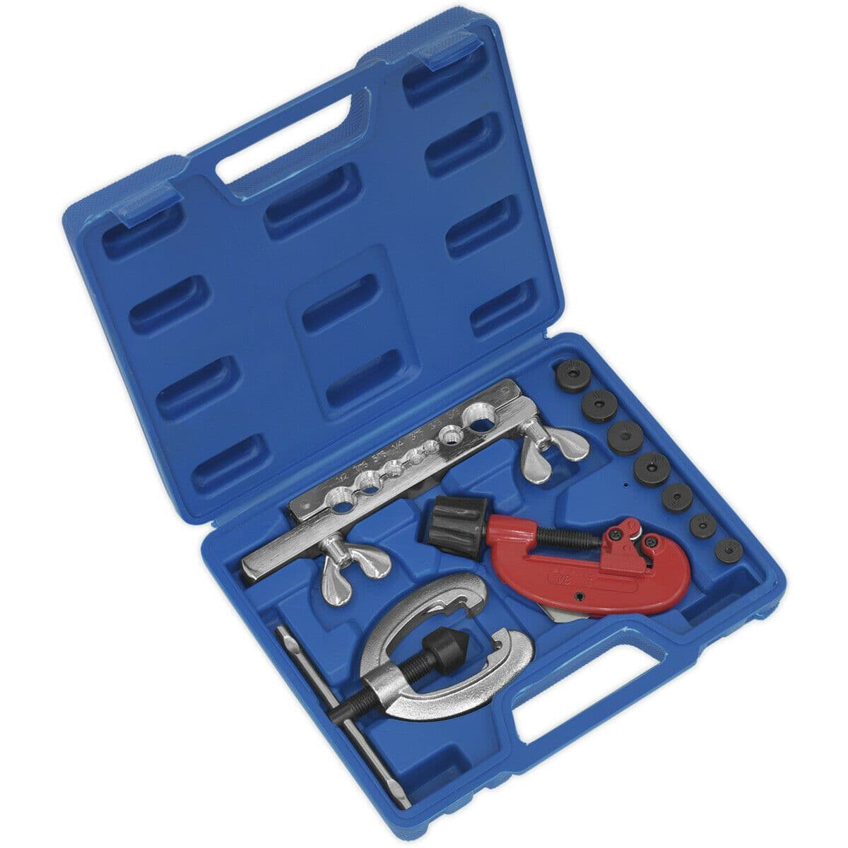 10 Piece Pipe Flaring & Cutting Kit Screw Type Tube Cutter Brass Pipe