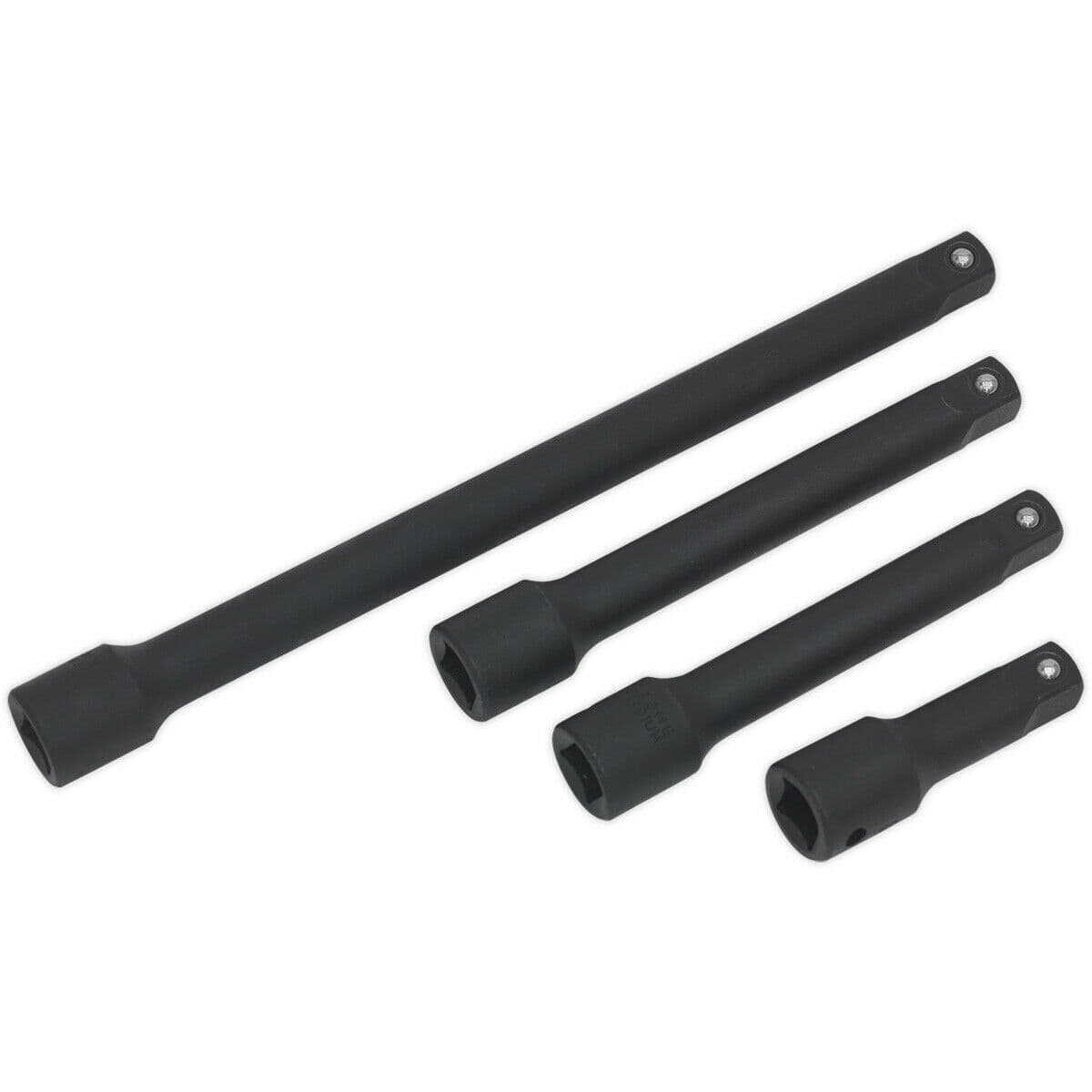 4 Piece Impact Extension Bar Set 1 2" Sq Drive 75mm 125mm 150mm & 250mm Bars