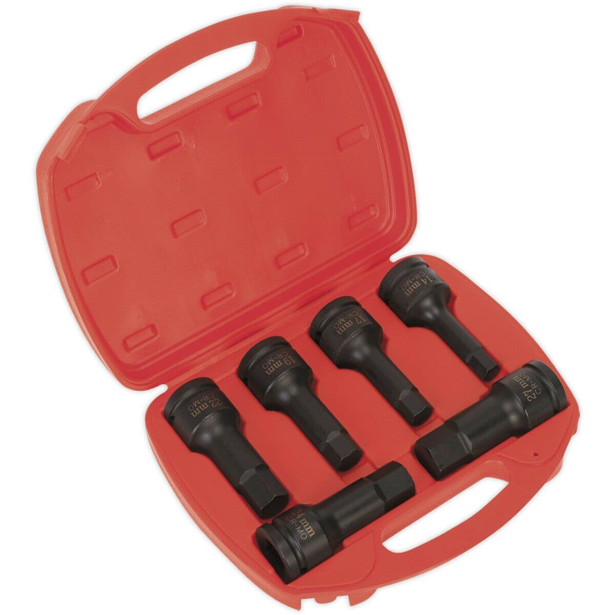 6 Piece Impact Hex Socket Bit Set 3 4" Square Drive Chromoly Steel
