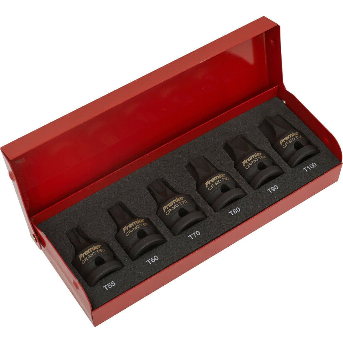 6 Piece Impact Socket Bit Set - 1/2" Square Drive - TRX-Star - Chromoly Steel