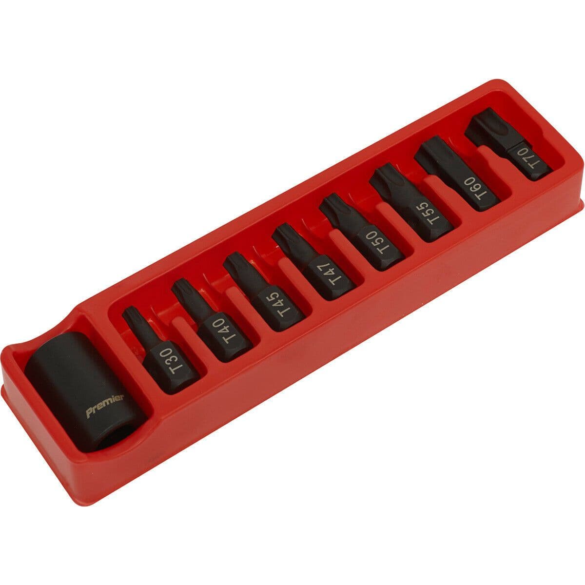 9 Piece Impact Socket Bit Set Bit Holder 1 2" Sq Drive TRX Star Chromoly