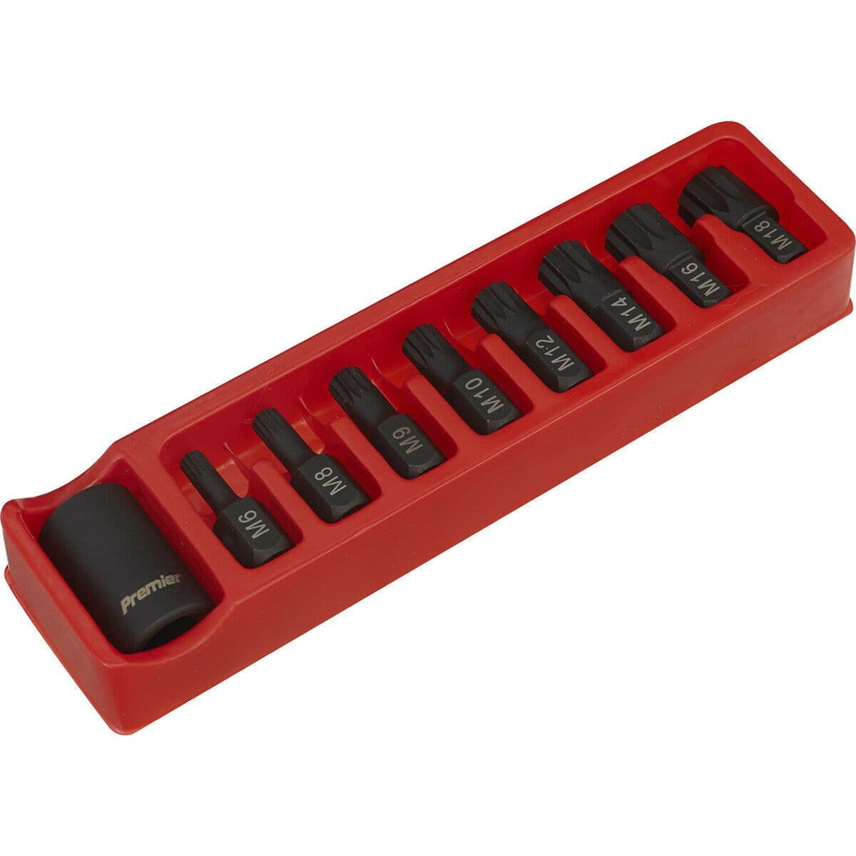 9 Piece Impact Spline Socket Bit Set Bit Holder 1 2" Square Drive Chromoly