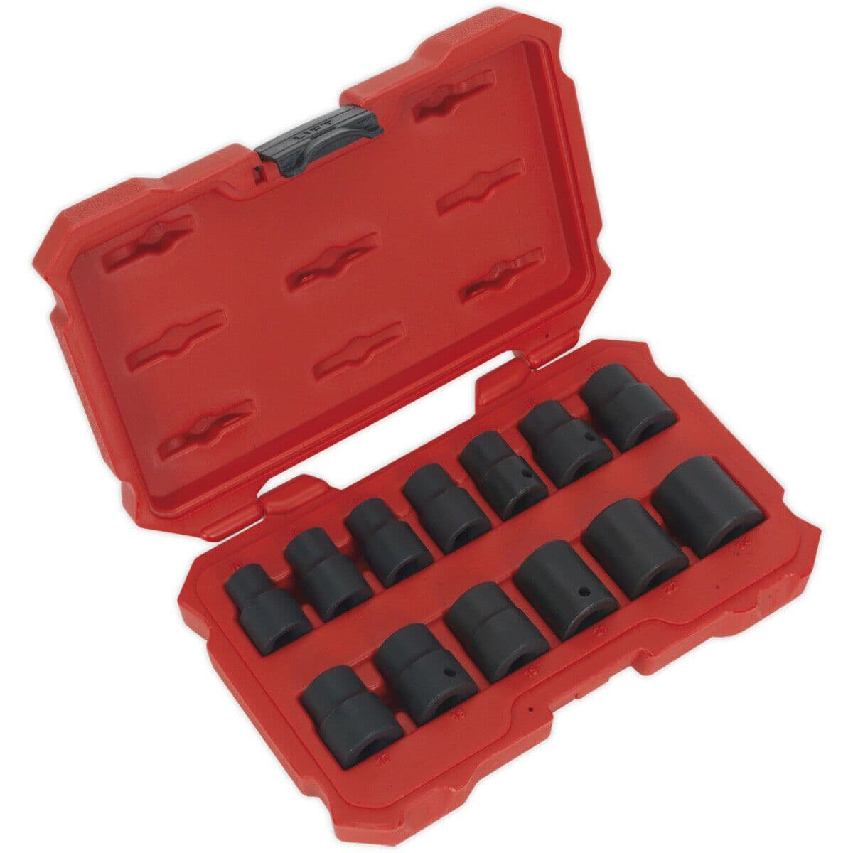 13 Piece PREMIUM Lock On Impact Socket Set 1 2" Sq Drive Phosphate Finish
