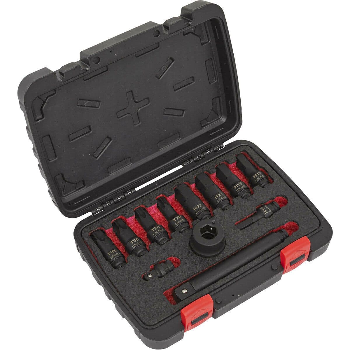 12 PACK Impact Socket Bit & Accessories Set 3 4" Square Drive Chrome Moly