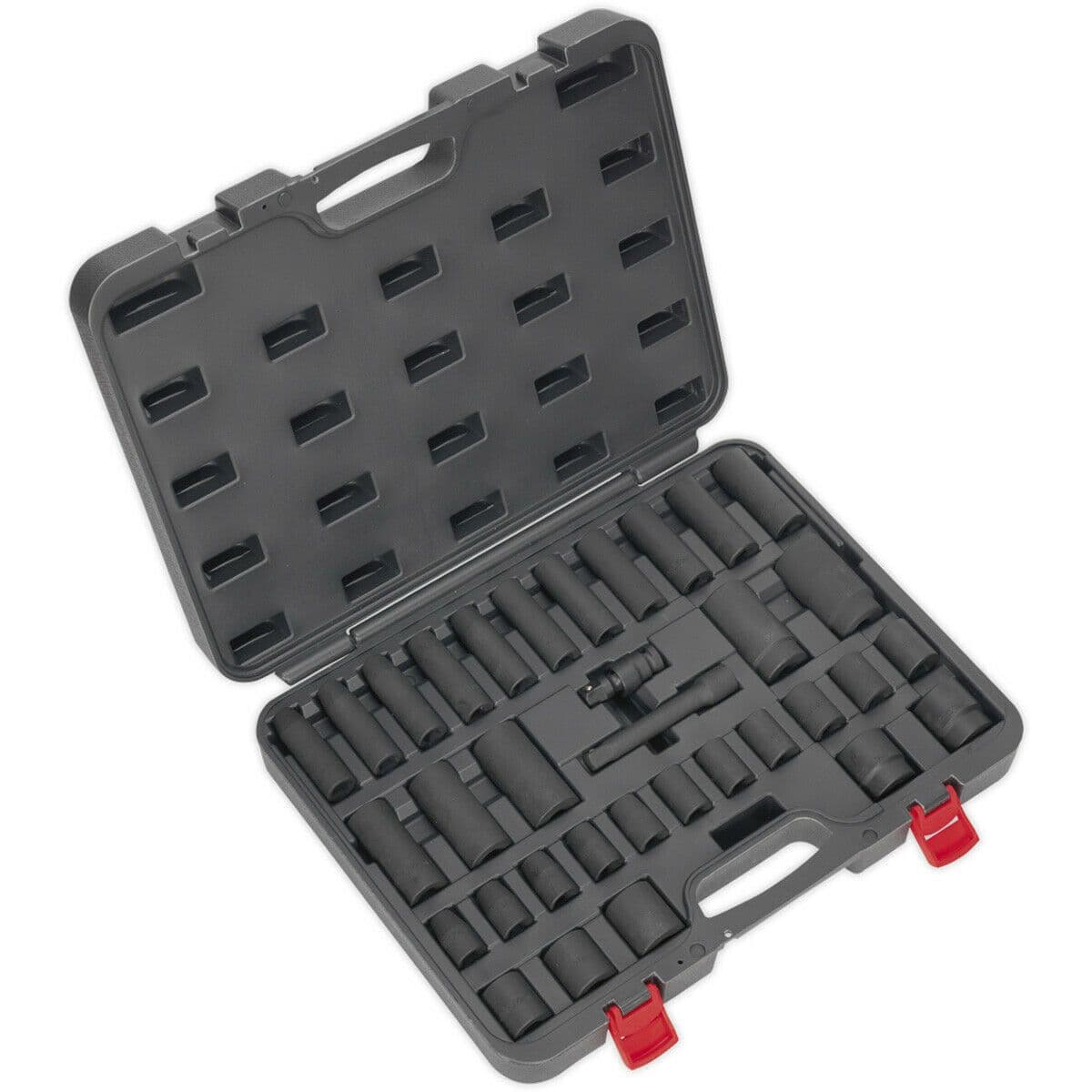34 Piece PREMIUM Impact Socket Set 1 2" Sq Drive Standard & Deep Sockets