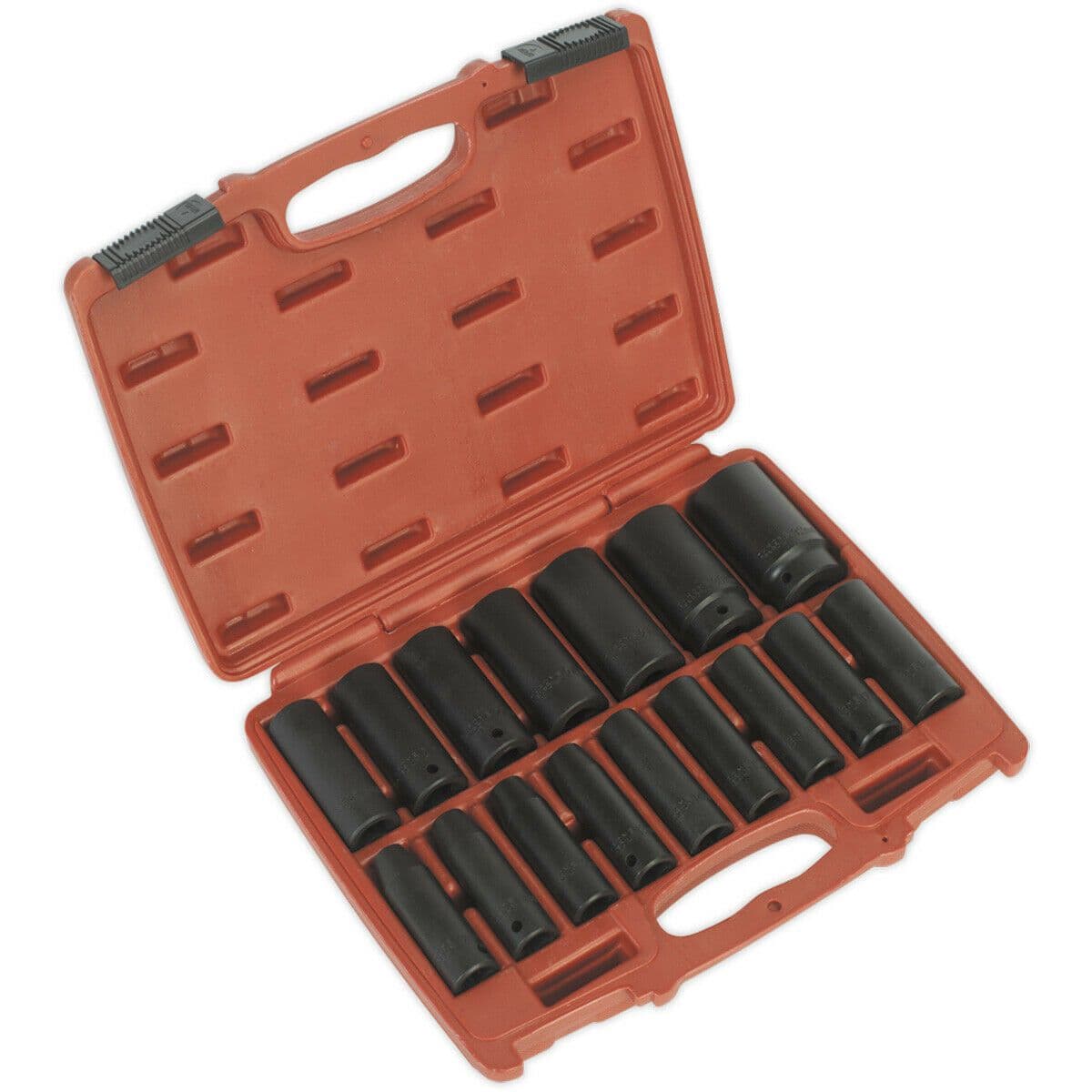16 Piece Impact Socket Set - 1/2" Sq Drive - Deep Sockets - Corrosion Resistant