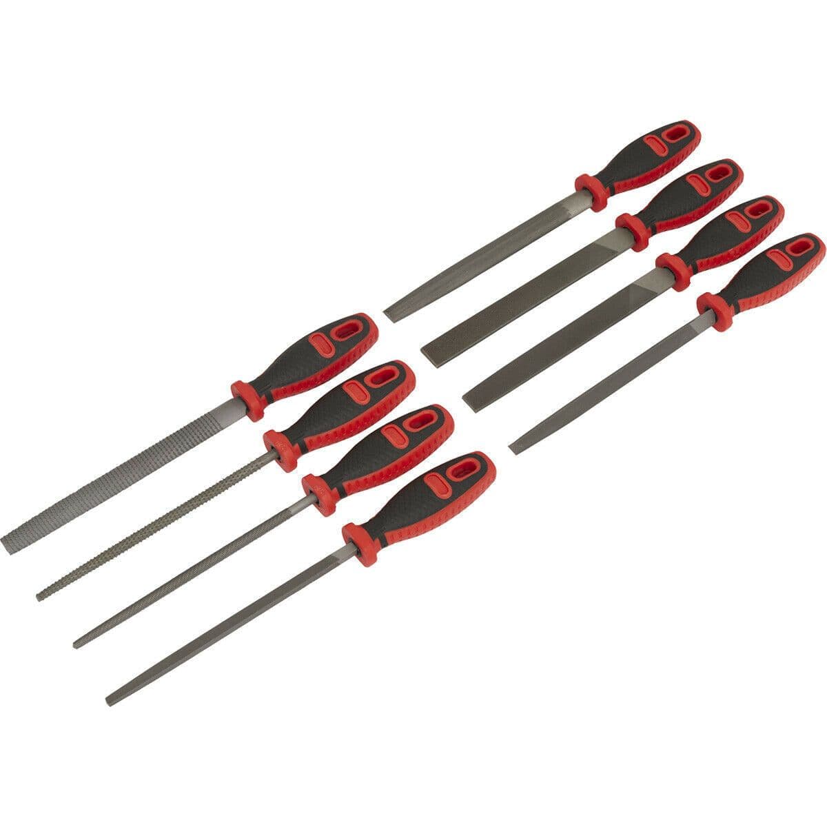 8 Piece Engineers File & Wood Rasp Set Double Cut Medium Coarse Soft Grip