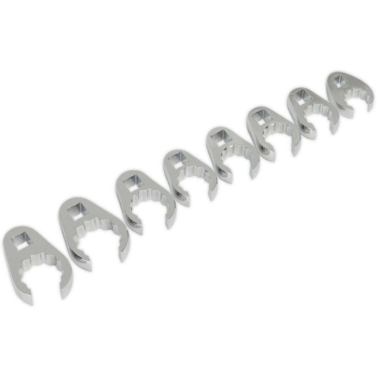8 PACK Crows Foot Spanner Set 1 2" Square Drive Metric Ratchet Handle Adapter