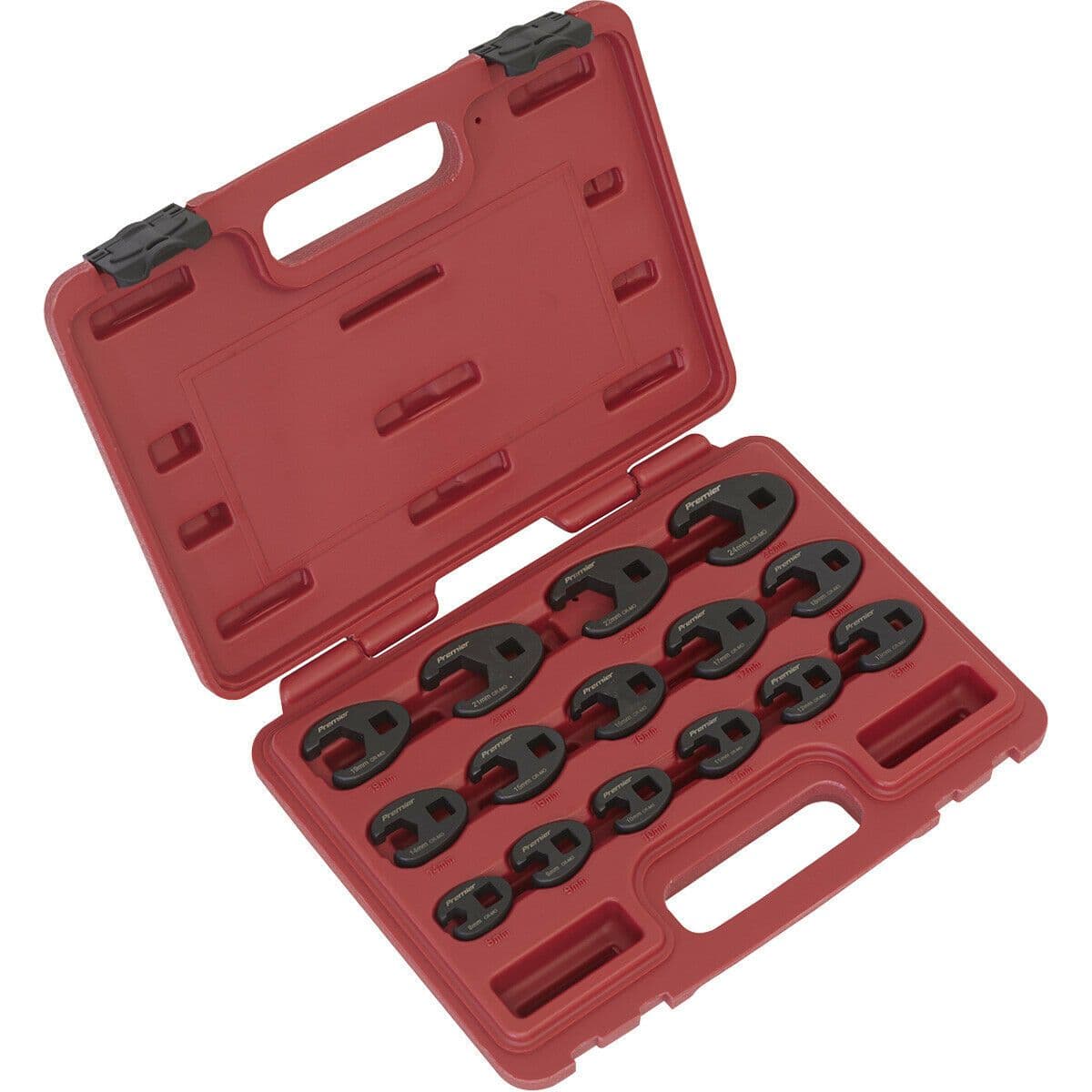 15pc Crows Foot Nut Spanner Socket Set 3 8" Square Drive Ratchet PHOSPHATE