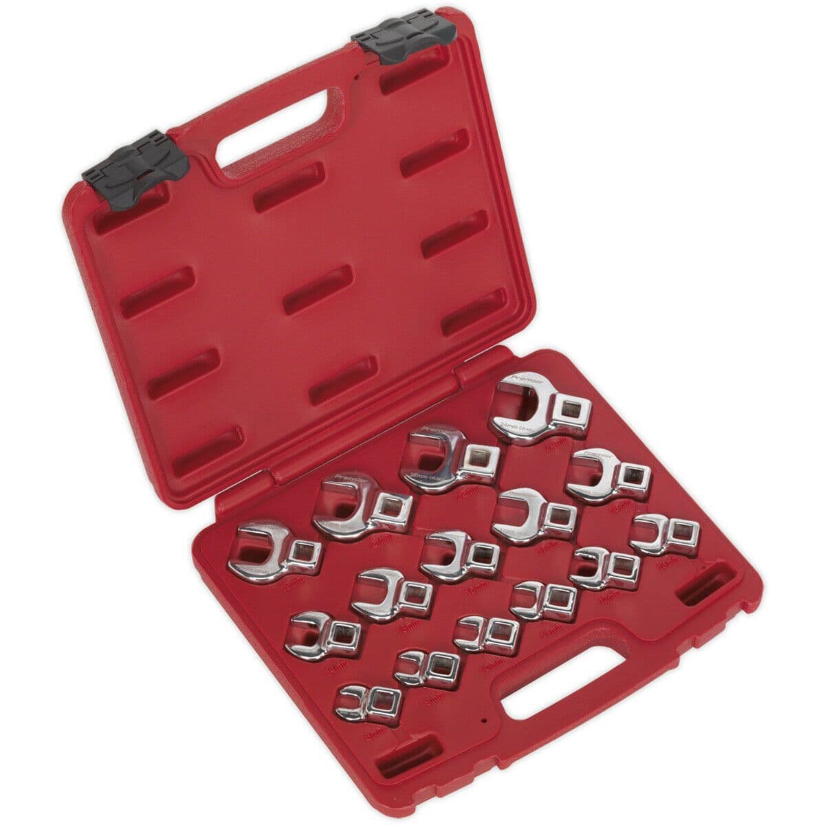 15pc Open Ended Crows Foot Nut Spanner Socket Set 3 8" Square Drive Ratchet