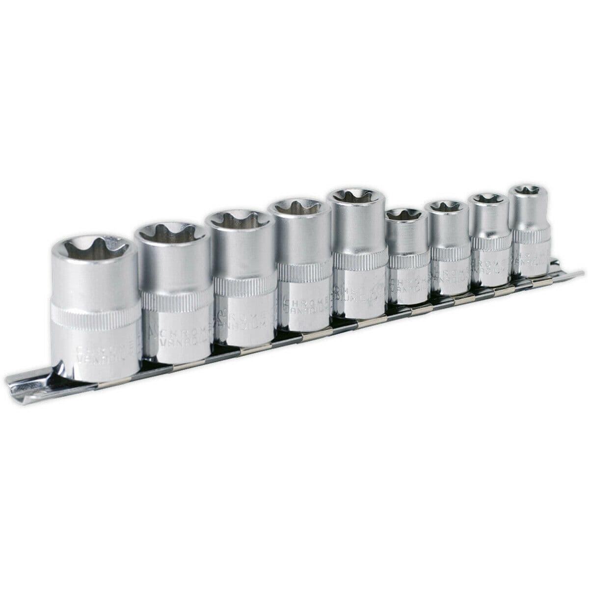 9 PACK TRX Star Socket Set 3 8" & 1 2" Square Drive E10 to E24 Female TORX