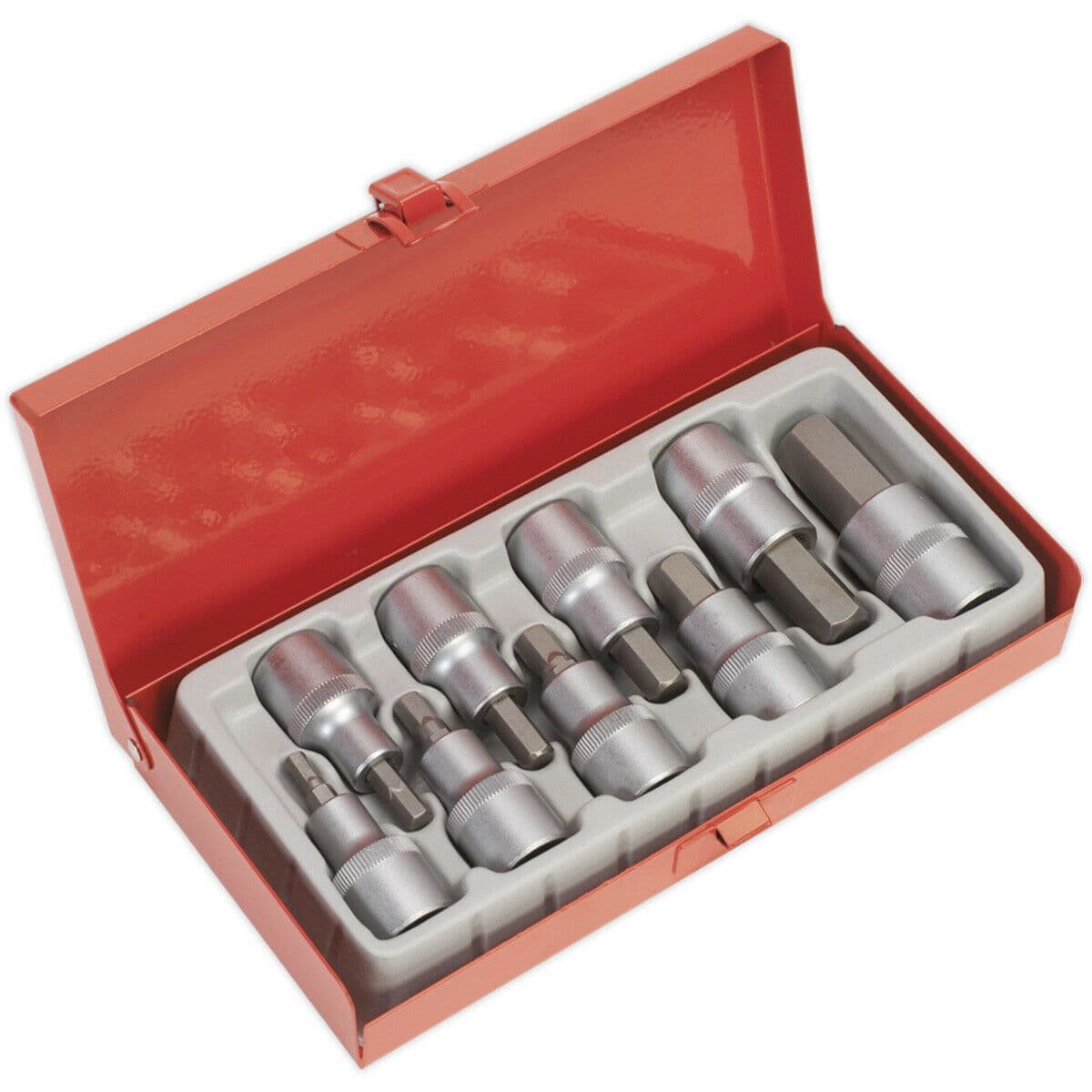 9 PACK Ball End Hex Socket Bit Set 1 2" Square Drive 5mm to 17mm Long Allen