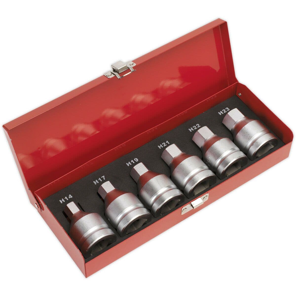 6pc Hex Socket Bit Set 3 4" Square Drive H14 to H23 Large Metric Allen Bolt