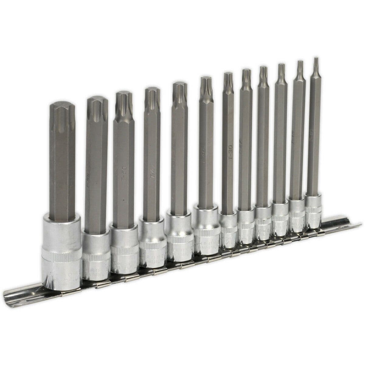 12 PACK 100mm TRX Star Socket Bit Set - 1/4" 3/8" 1/2" Square Drive - T10 to T60