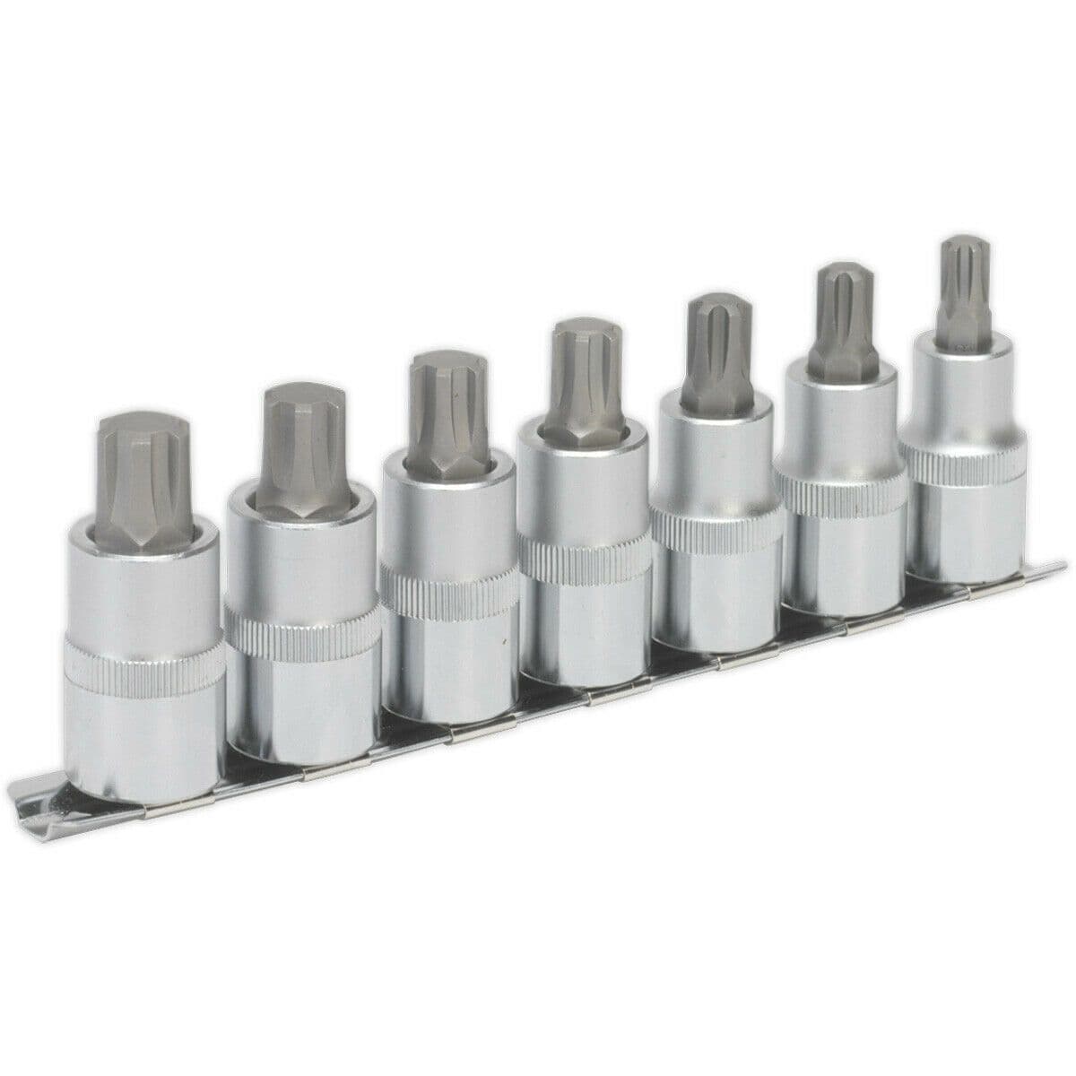 7pc Ribe Star Socket Bit Set - 1/2" Square Drive - 55mm Long S2 Steel Shafts
