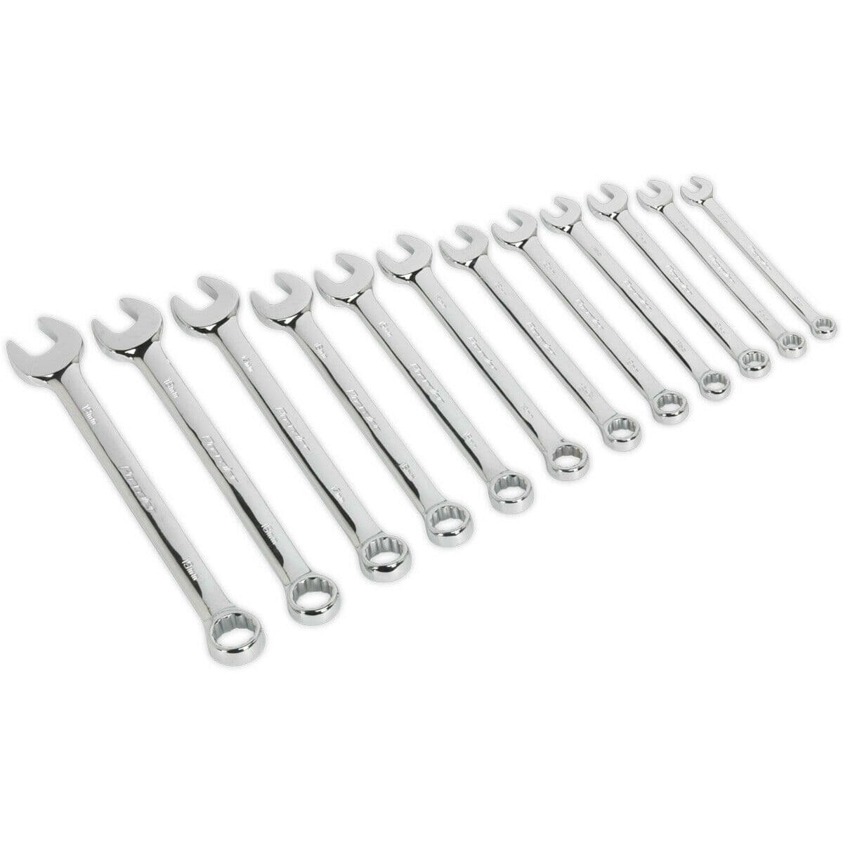 12pc Combination Hand Spanner Set 8 to 19mm Metric 12 Point Socket Nut Wrench