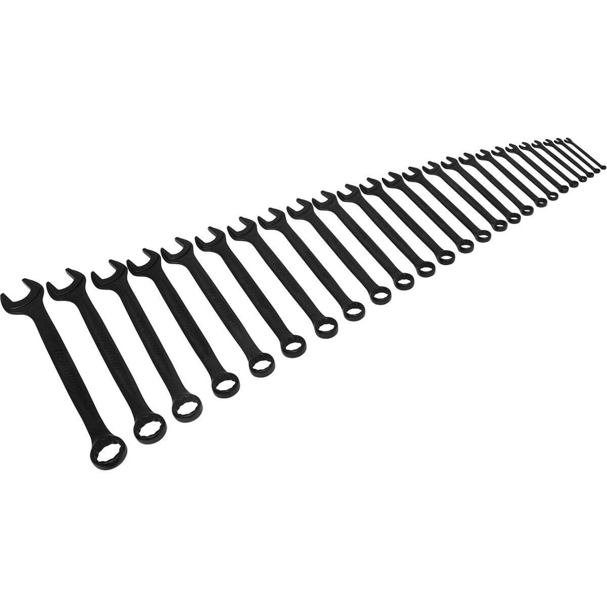 25pc PREMIUM Slim Handled Combination Spanner Set 12 Pt Metric 15Ã‚° Offset Ring