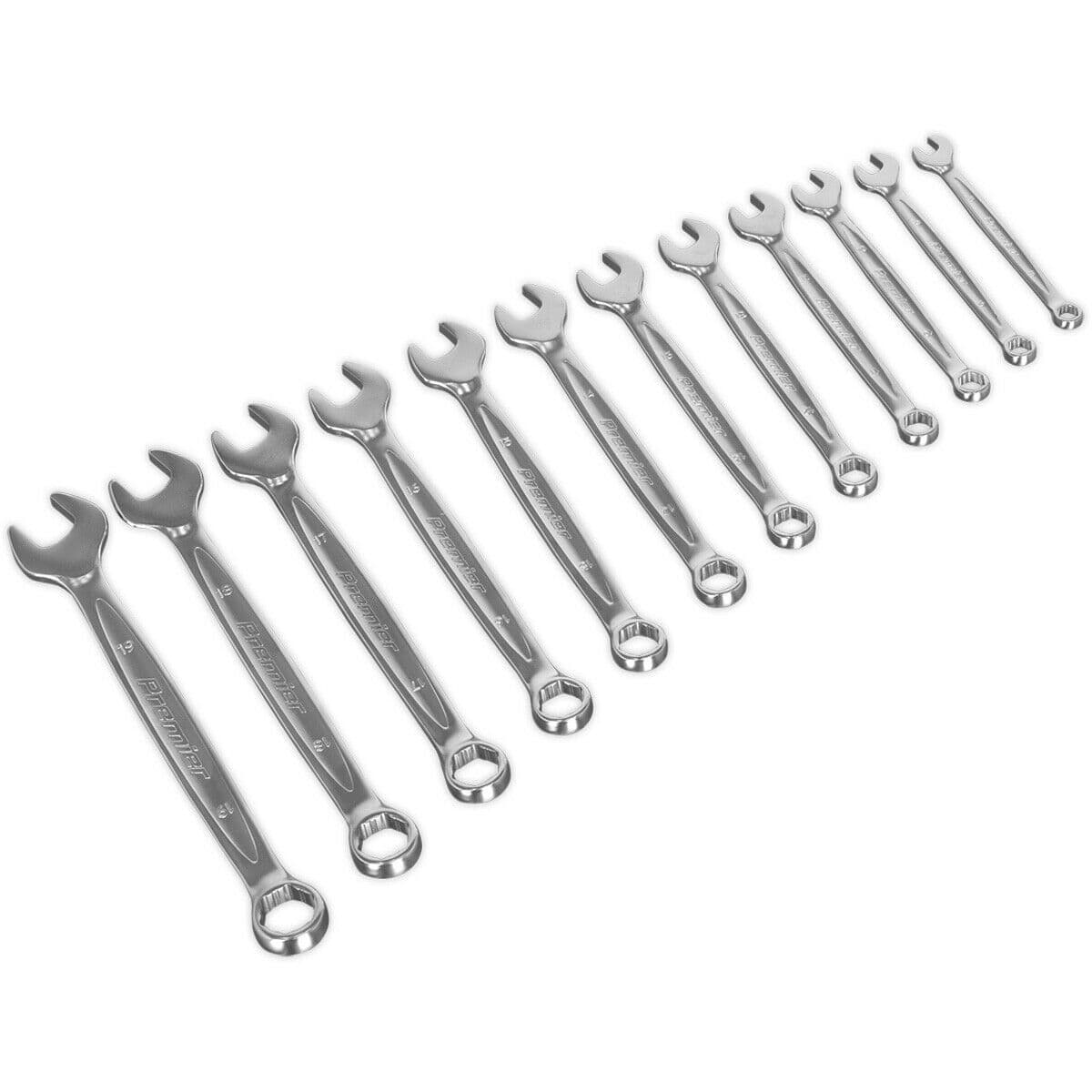 12pc OFFSET ANGLED Combination Spanner Set 6 Point Metric Socket Nut Ring