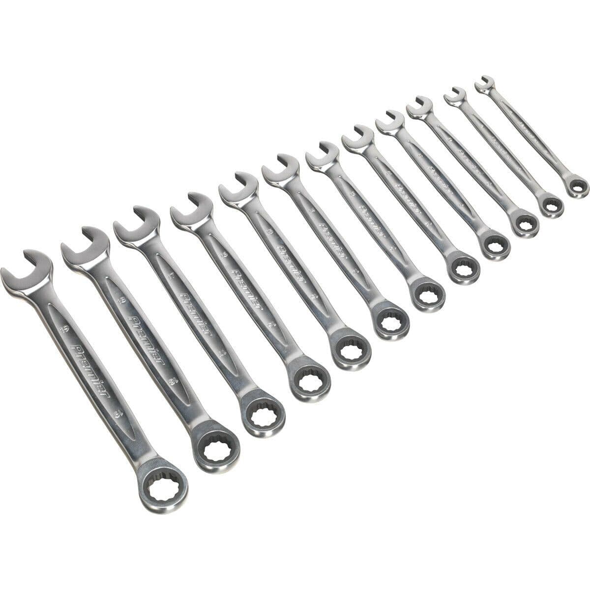 12pc PREMIUM Combination Ratchet Spanner Set 12 Pt Metric Socket Hardened
