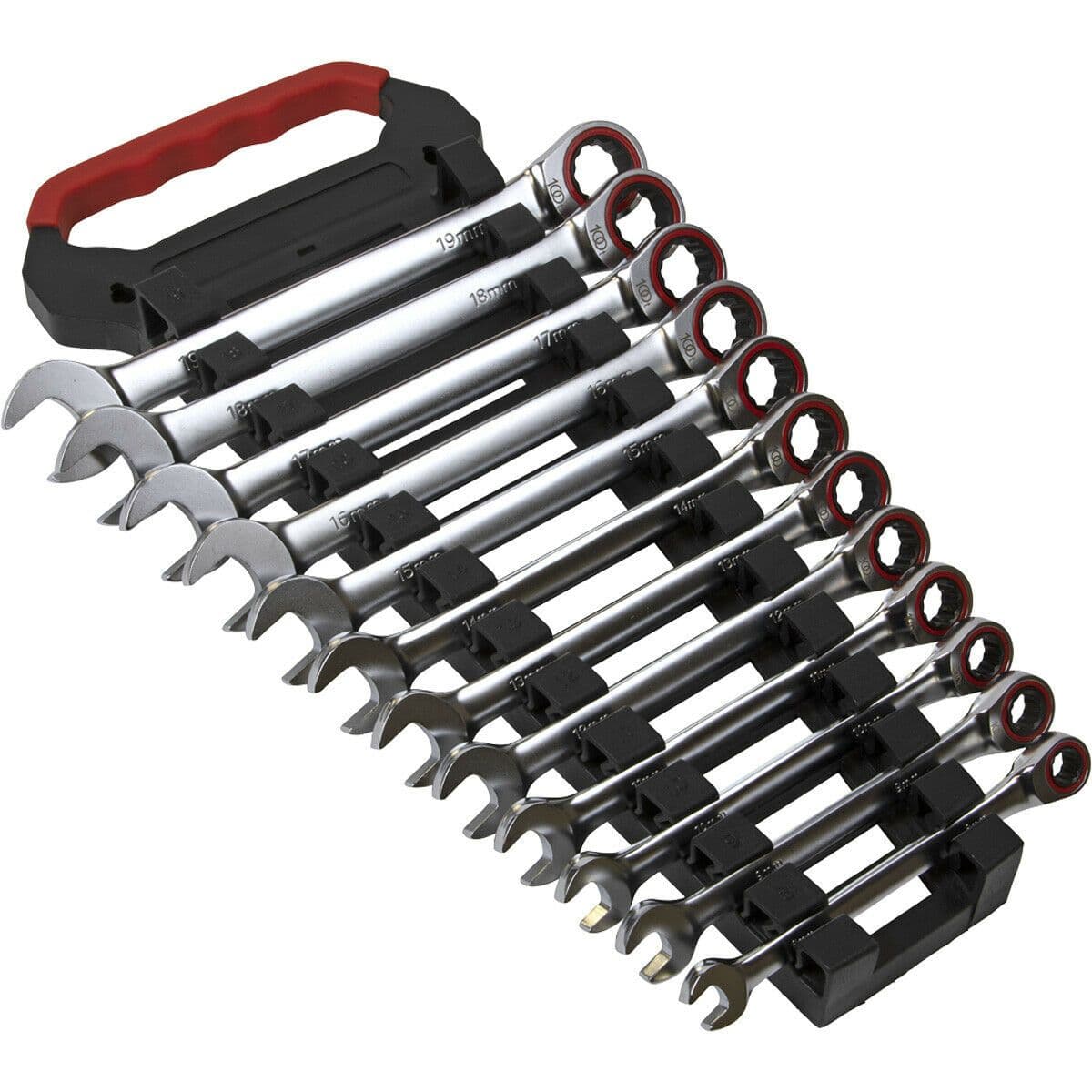 12pc PREMIUM Combination Ratchet Spanner Set 12 Point Metric Socket Hardened