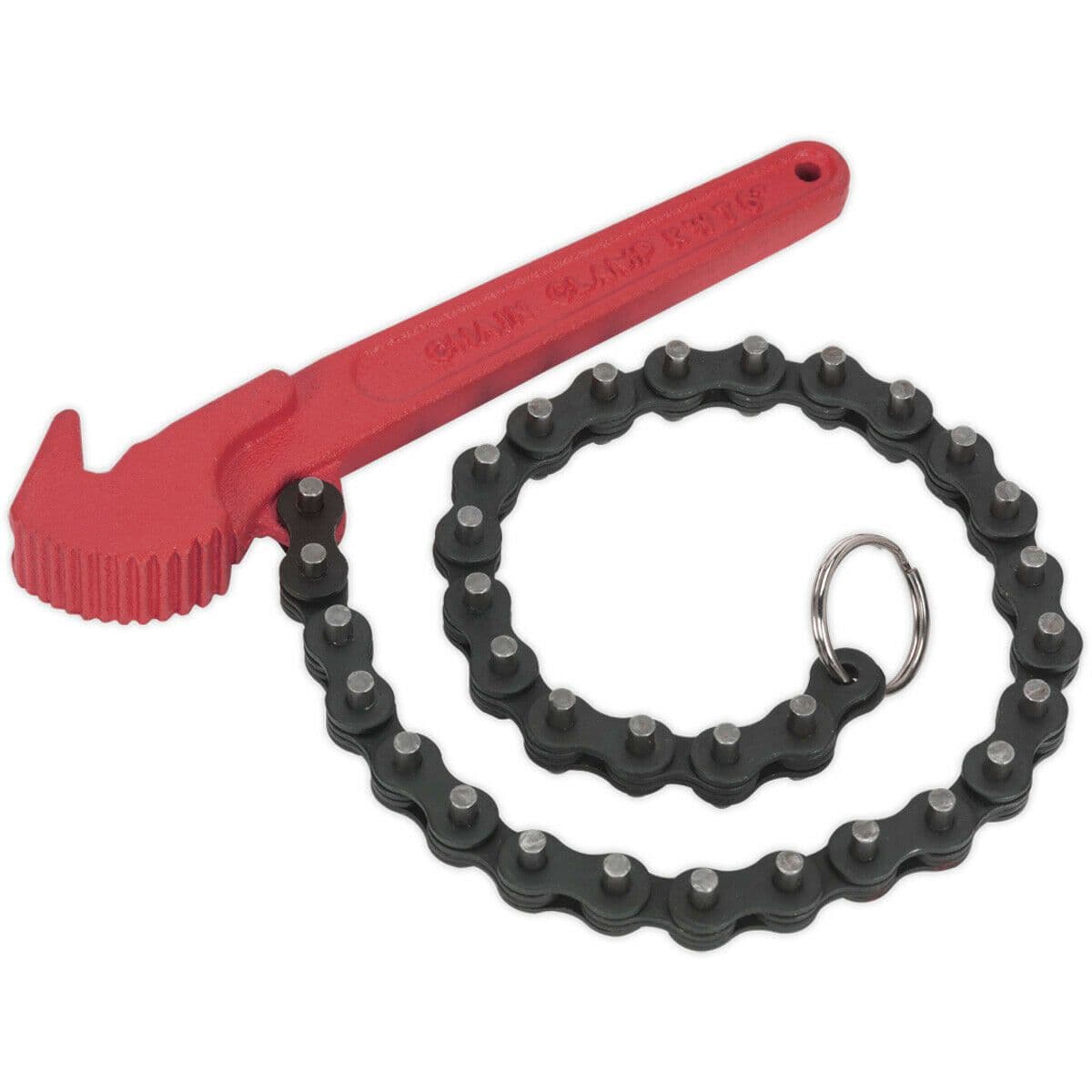 Forged Steel Oil Filter Chain Wrench 60 106mm Capacity Twin Claw Body
