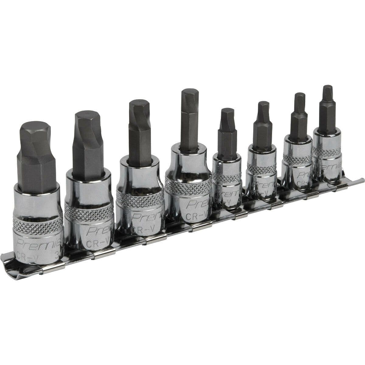 8pc IMPERIAL Hex Key Socket Bit Set 1 4" & 3 8" Sq Dr Damaged & Stripped Bolts