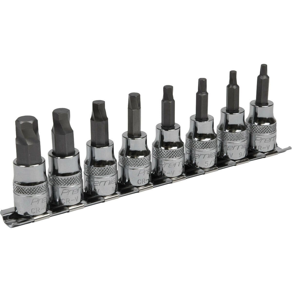8pc IMPERIAL Hex Key Socket Bit Set - 3/8" Square Drive Damaged & Stripped Bolts