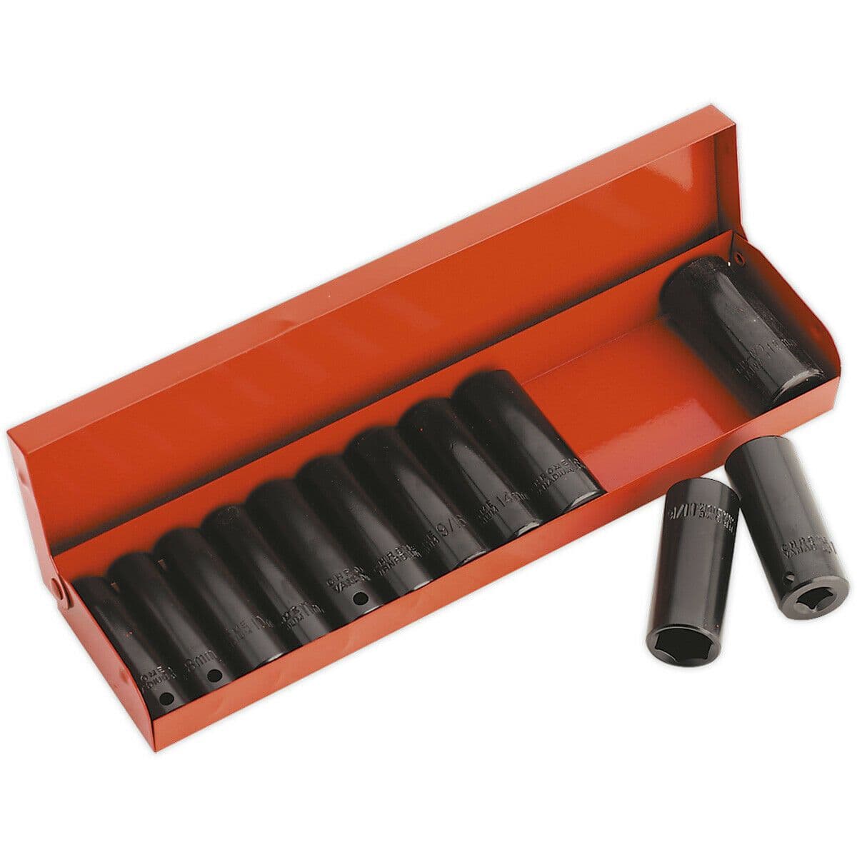 12 Piece PREMIUM Impact Socket Set - 3/8" Sq Drive - Deep Sockets - High Torque