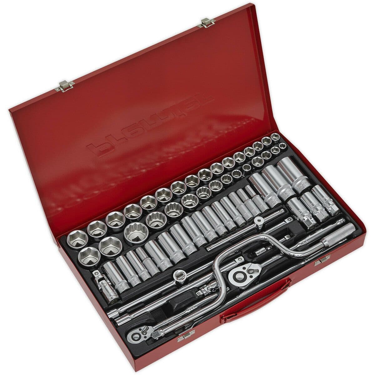 64 PACK Socket Set 1 2" & 3 8" Met & Imp Square Drive Socket Ratchet Handle