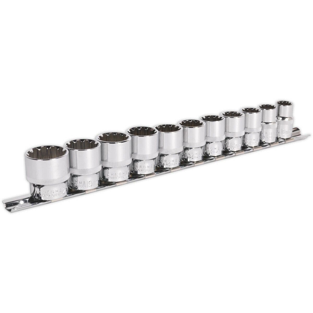11pc UNIVERSAL Metric Socket Set 3 8" Sq TOTAL DRIVE Fits Most Fasteners
