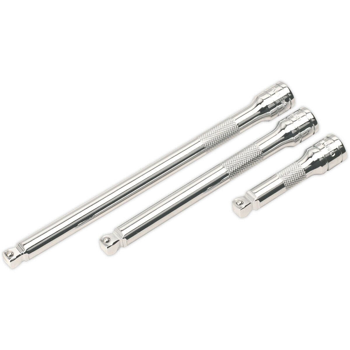 3 Piece Wobble Rigid Extension Bar Set 3 8" Sq Drive Deep Knurling
