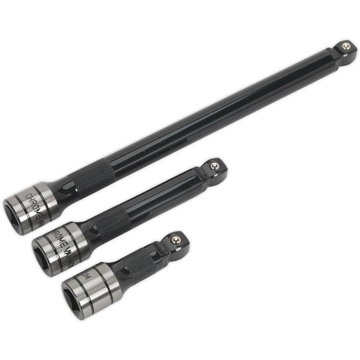 3 Piece PREMIUM Wobble Rigid Extension Bar Set 3 2" Sq Drive Deep Knurling