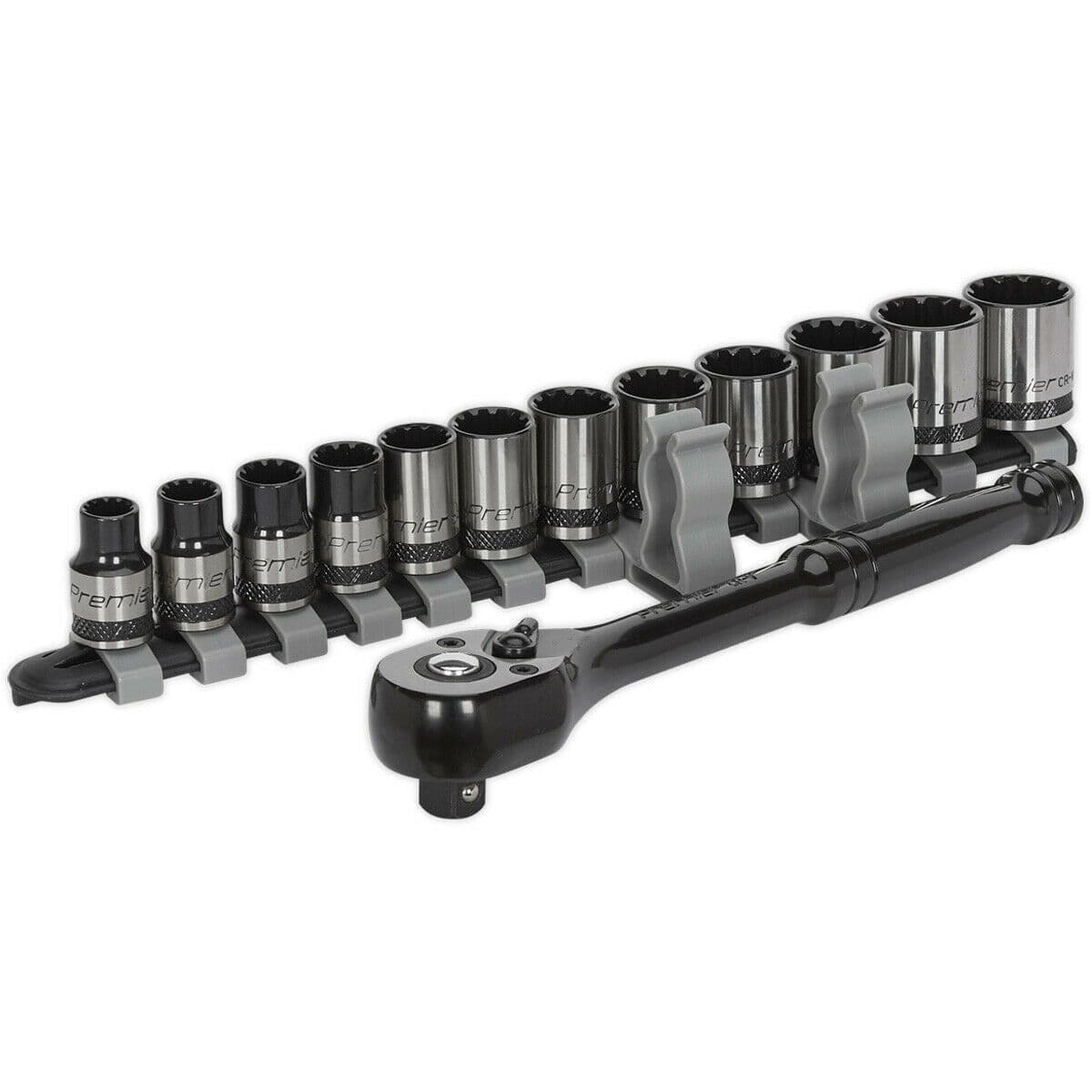 13pc SERIES Socket & Handle Set 3 8" Sq TOTAL DRIVE Fits Most Fasteners