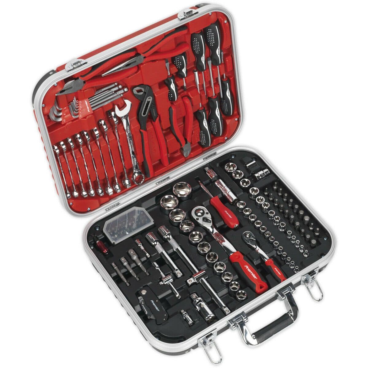 136pc ULTIMATE Mechanic's Tool Kit - Socket & Ratchet Handle Spanner Screwdriver