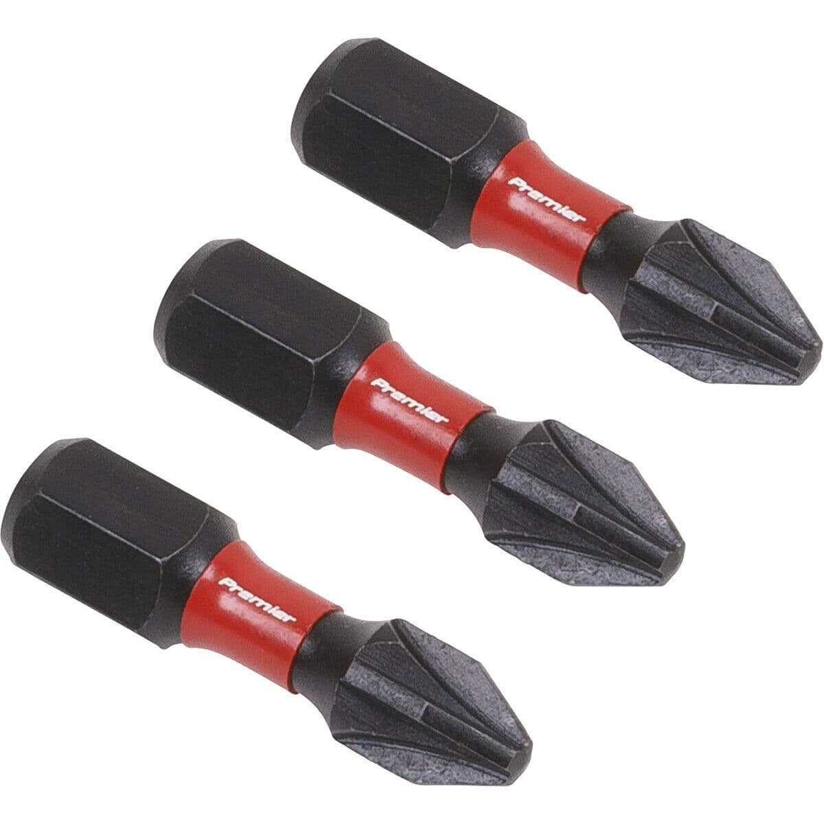 3 Piece 25mm Pozi Head #2 Impact Power Tool Bit Set S2 Steel Drill Bits